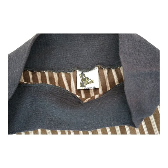 Xip Remix Patch Skirt‎ Women's Midi Pull On Waist 26" Paisley/Striped Pattern - Picture 4 of 4